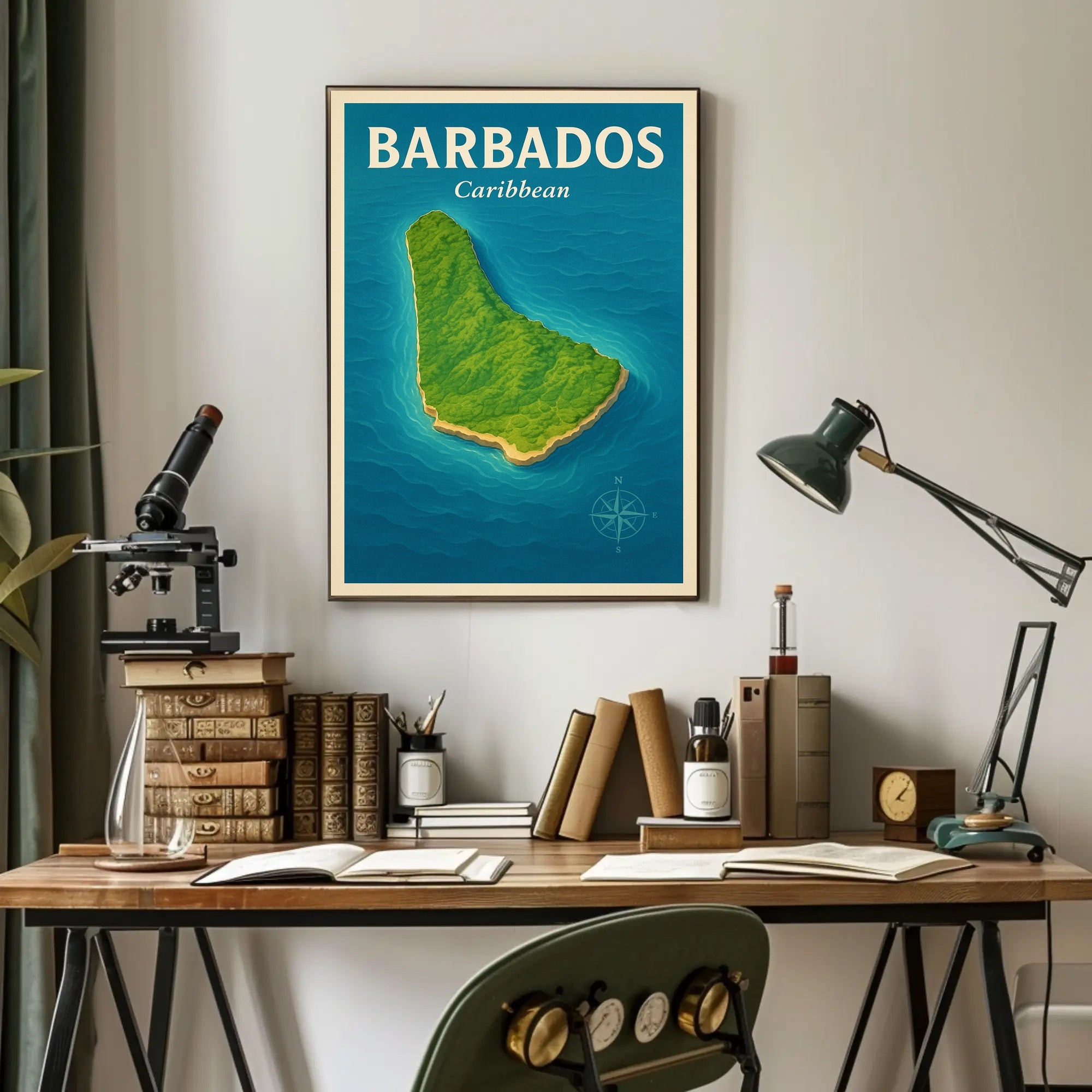 Barbados Adventure Vintage Travel Poster