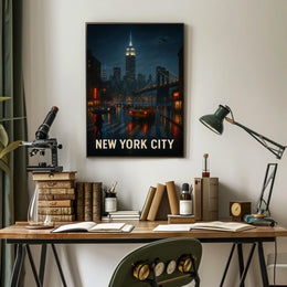 New York City at Night Poster