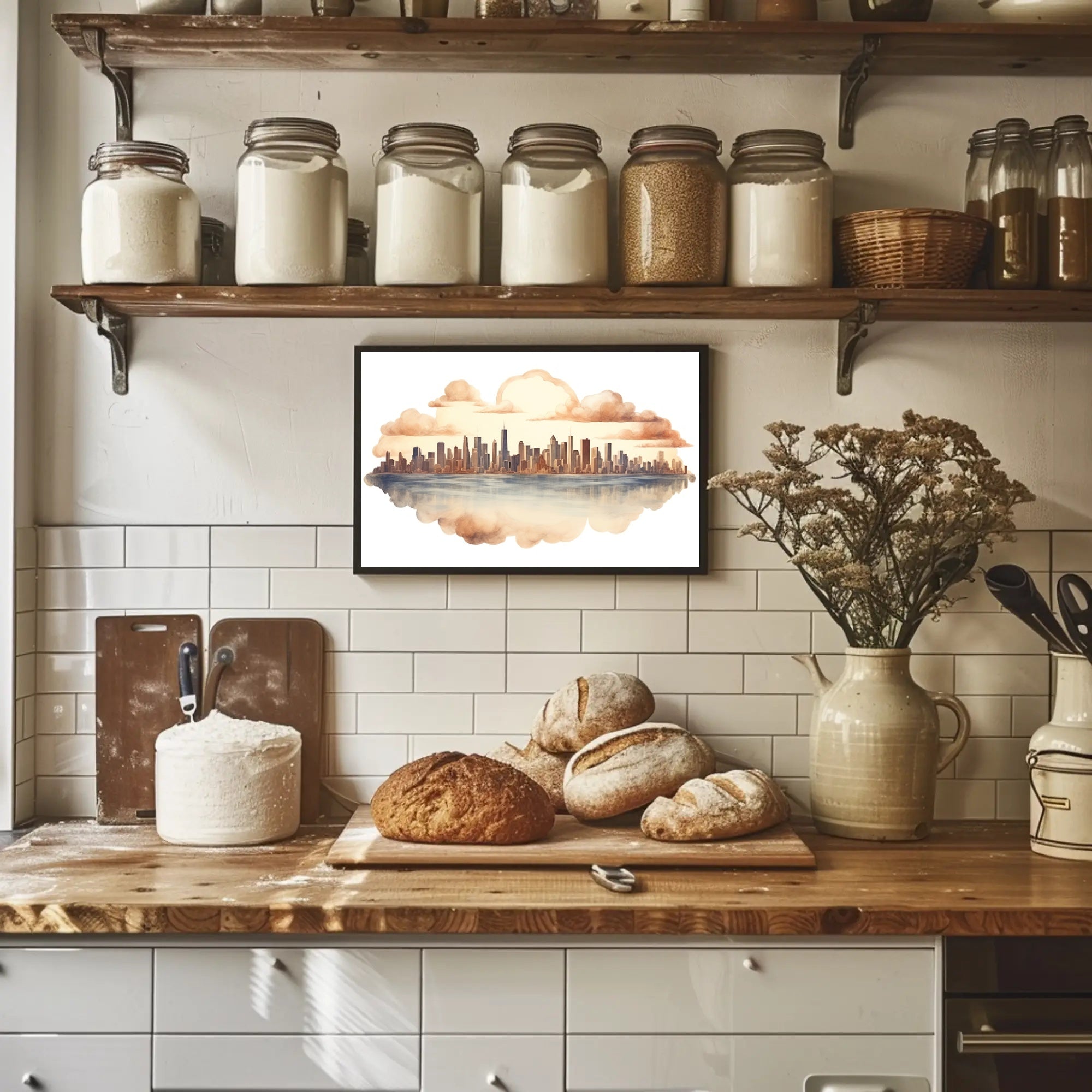 Dreamy Cityscape Reflection Poster
