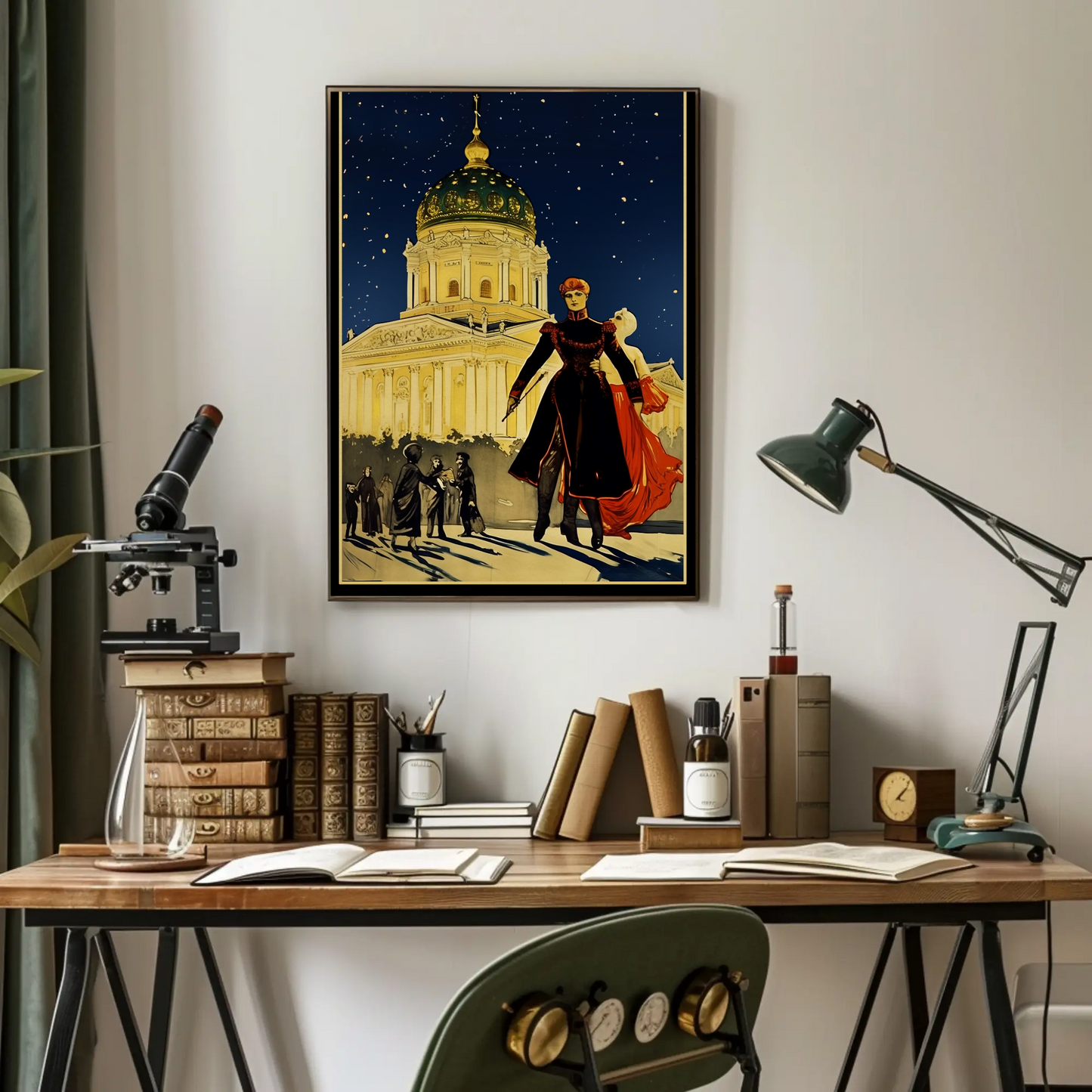 Cathedral Square Berlin Winter Night Scene Travel Poster