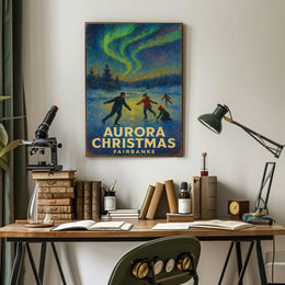 Aurora Christmas in Fairbanks Poster