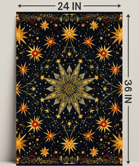 Celestial Starburst Abstract Art Poster