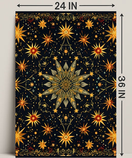 Celestial Starburst Abstract Art Poster