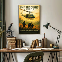 Huey Helicopter Vietnam War Historical Poster