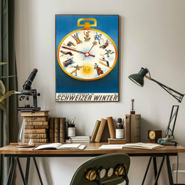 Swiss Winter Adventures Vintage Travel Poster PosterGoat