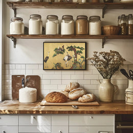 Cranes in Serenity: Traditional Asian Art Cultural Poster