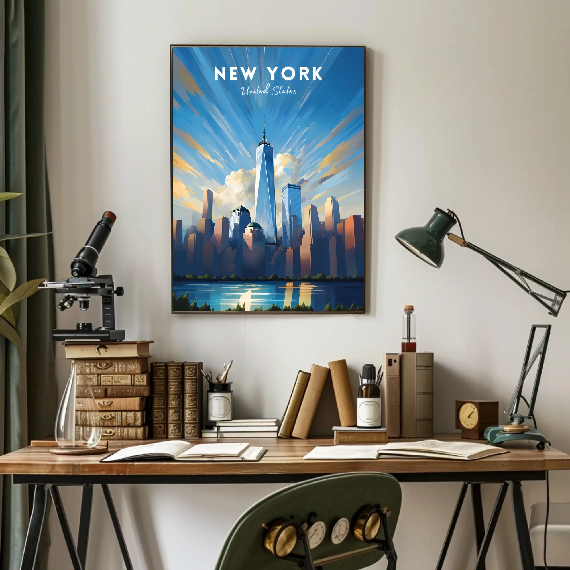 New York City Skyline Vibrant Urban or Cityscape Poster