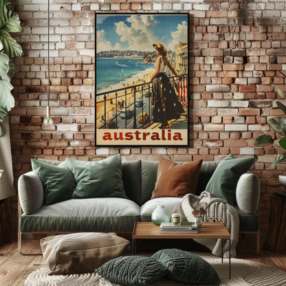 Vintage Travel Poster - Australia Balcony View