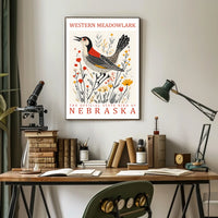 Western Meadowlark State Bird Art Poster Print