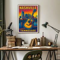 Nashville, Tennessee Music City Vibes Poster