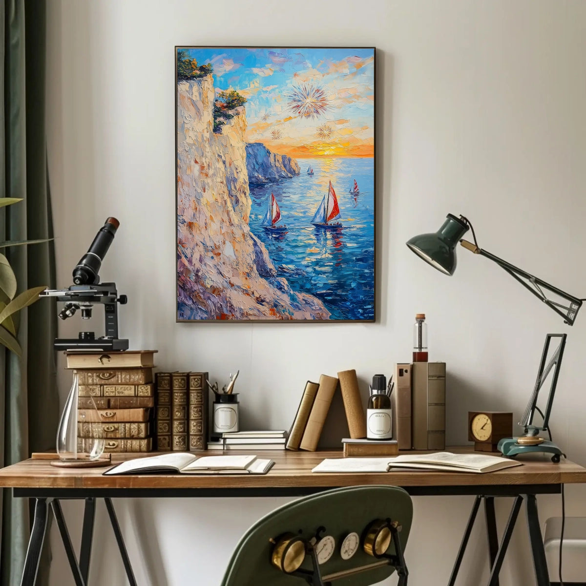 pixelmotion copyai 35099 Thick oil impasto painting of a coastal cl 5e7818ef ccf4ef9bde5b64623829Poster