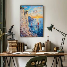 pixelmotion copyai 35099 Thick oil impasto painting of a coastal cl 5e7818ef ccf4ef9bde5b64623829Poster