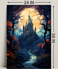 Enchanted Castle Under The Moon Poster
