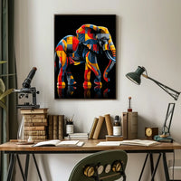 Vibrant Elephant Mosaic Poster