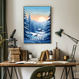 Serene Winter Scene in Lapland Travel Poster