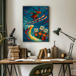 Reindeer Ski Jump Spectacle Poster