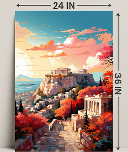 Autumn At The Acropolis Poster