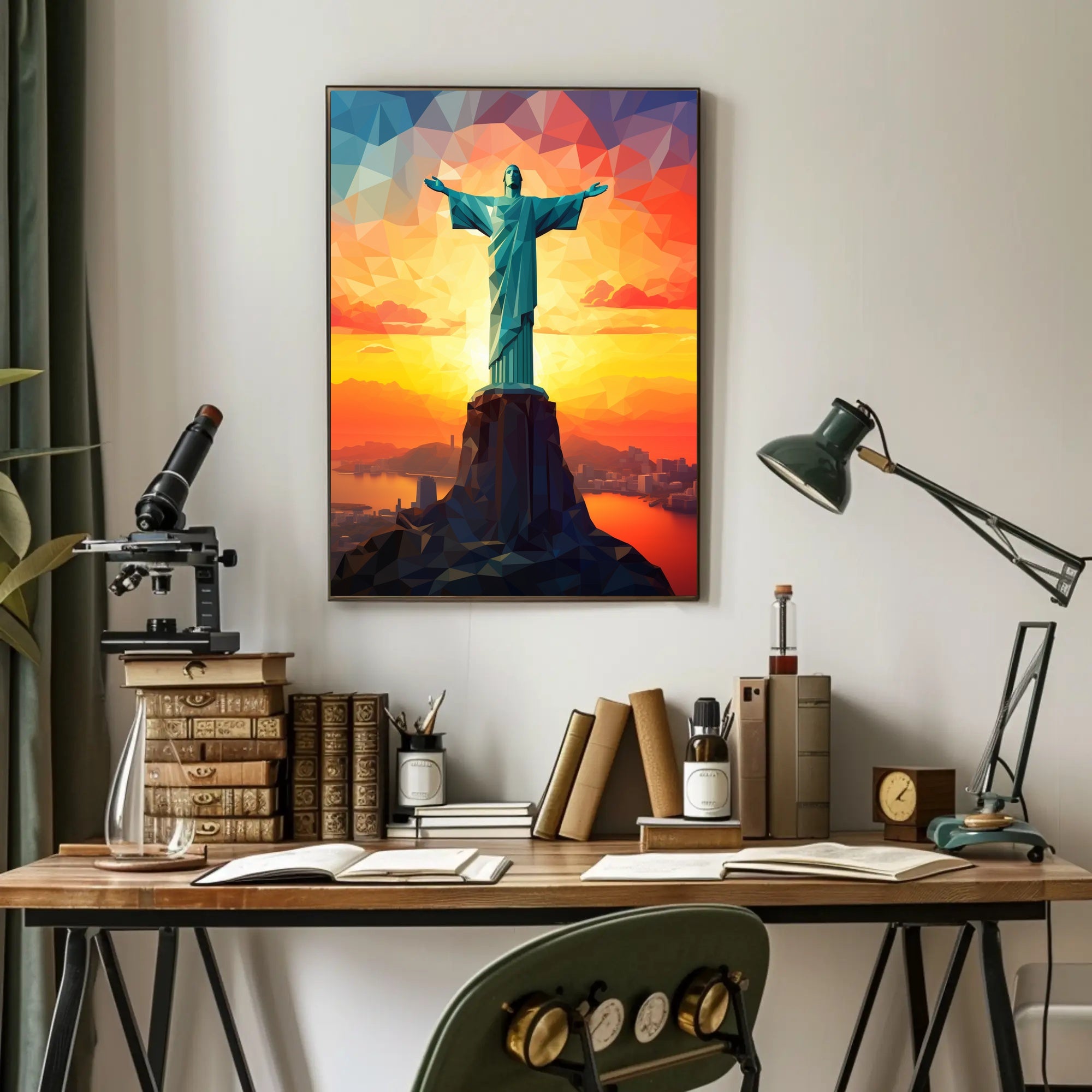 Christ The Redeemer At Sunset Poster