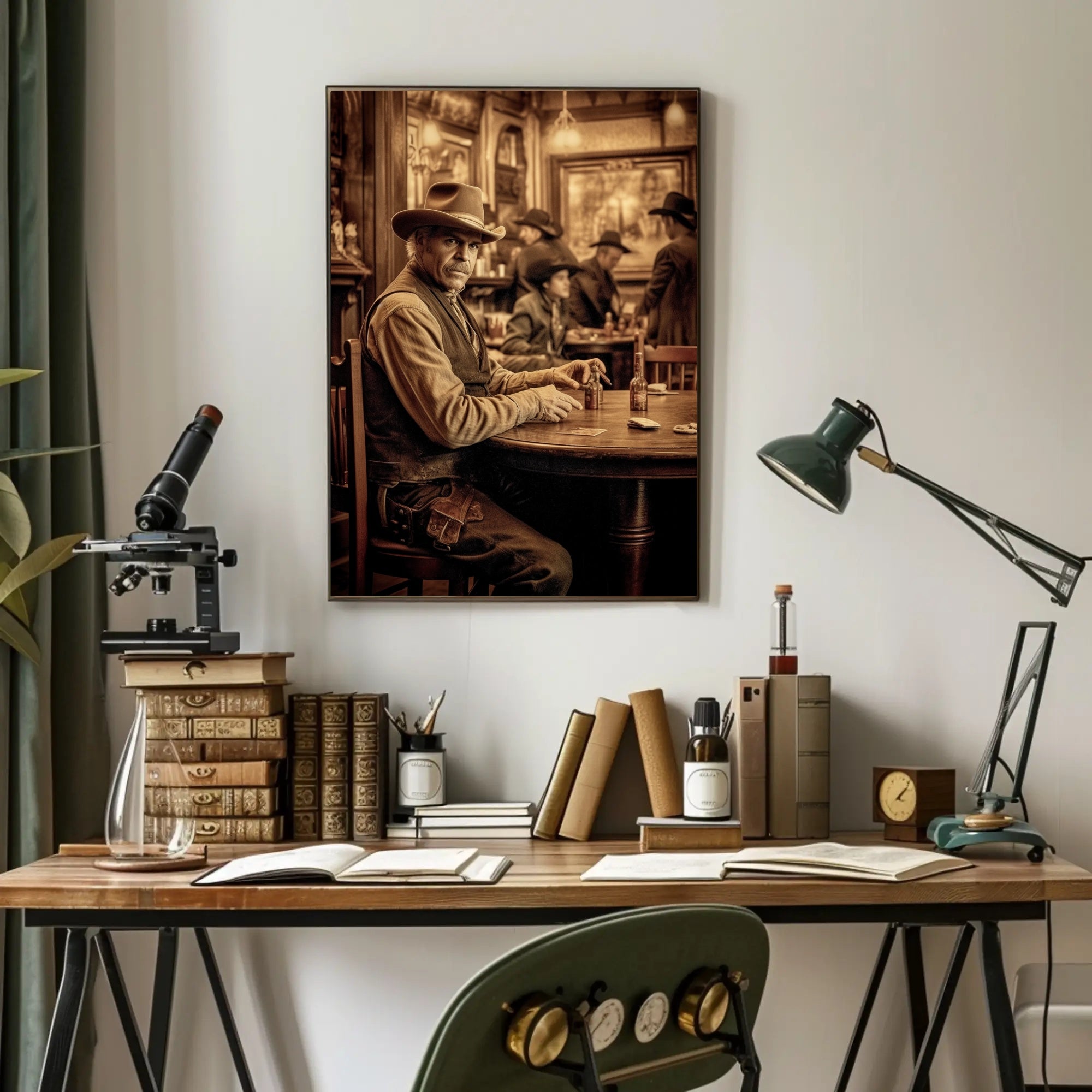Western Saloon Scene Poster