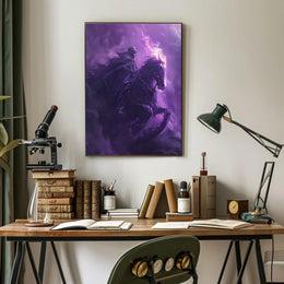 Skeletal Rider on Ghostly Horse: Fantasy or Mythology Poster PosterGoat