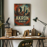 Akron Rubber City Urban Realism Poster