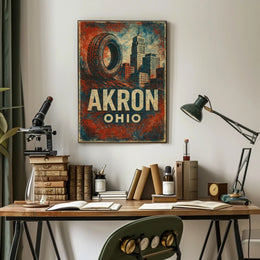 Akron Rubber City Urban Realism Poster
