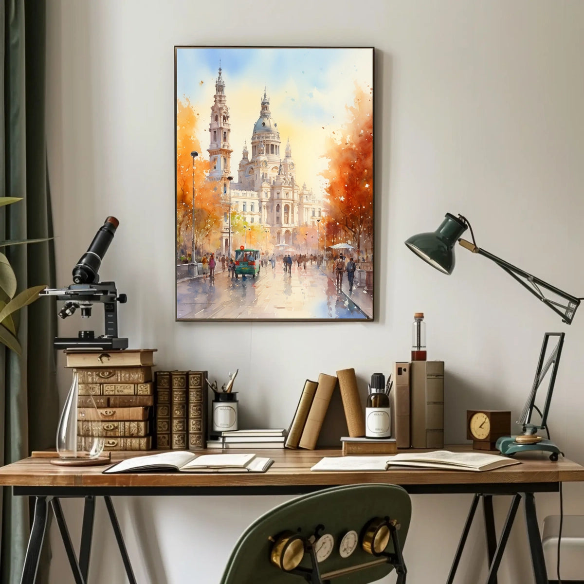 Grand Historic European Building in Urban Live Scene Poster