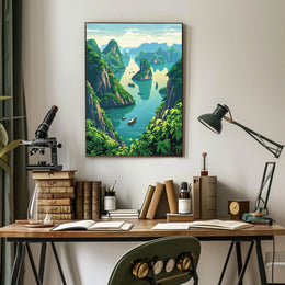 Serene River Landscape Poster