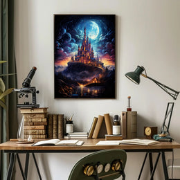 Enchanted Moonlit Castle Poster