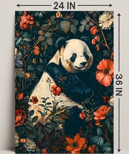 Peaceful Panda in a Botanical Wonderland Animal Poster