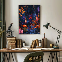 Vibrant Enchanted Floral Scene Artistic Poster