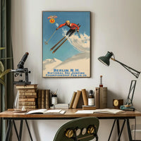 Ski Jumping Championship Vintage Sports Poster PosterGoat