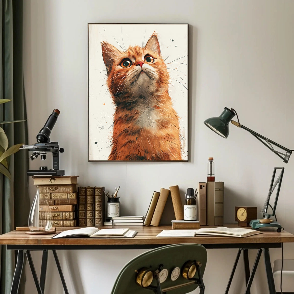 Curious Cat Portrait Poster