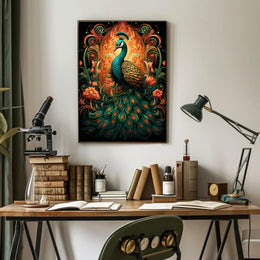 Majestic Peacock Art Poster