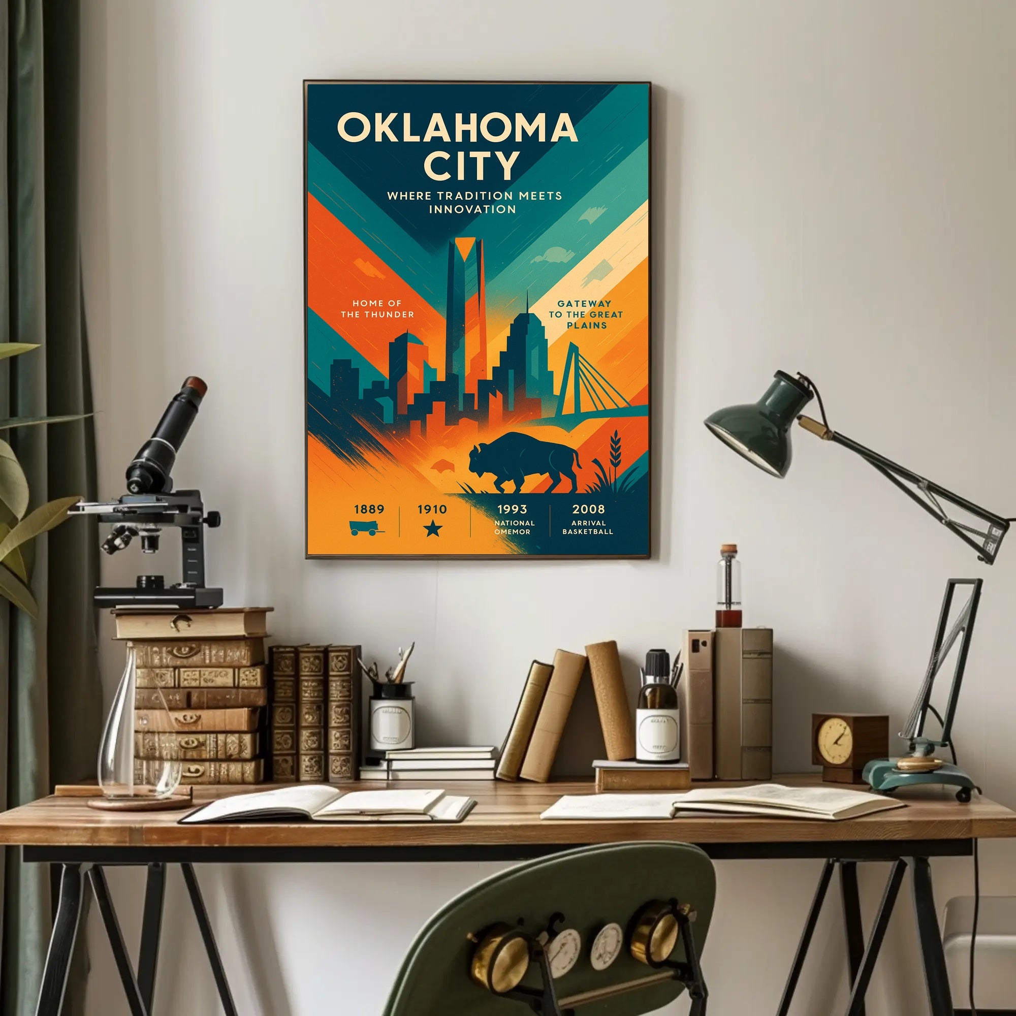 Oklahoma City Skyline: Urban or Cityscape Poster PosterGoat