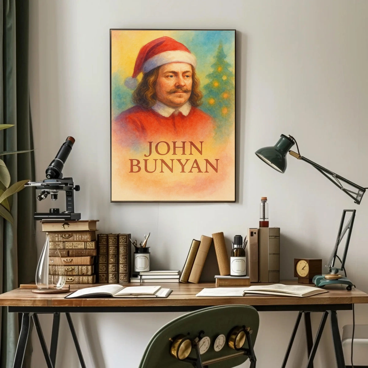 John Bunyan Christmas Festive Historical Portrait Poster