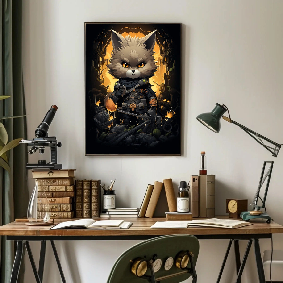 Warrior Cat In A Fantasy Realm Poster