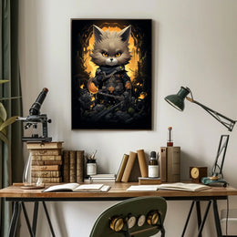 Warrior Cat In A Fantasy Realm Poster