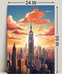 Sunset Over The Cityscape Poster