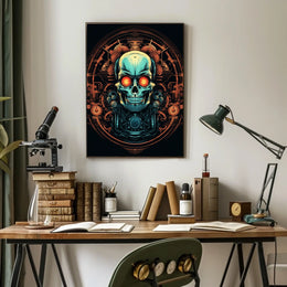 Cybernetic Skull Art Poster