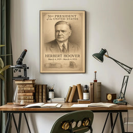 Herbert Hoover 31st President Sketch Poster Art Print for Home Decor PosterGoat