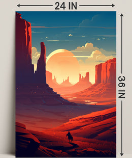 Desert Sunset Journey Poster PosterGoat