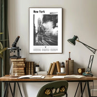 New York City Black And White Taxi Poster Modern Wall Art