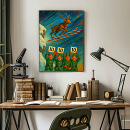 Reindeer Ski Jumping Extravaganza Poster