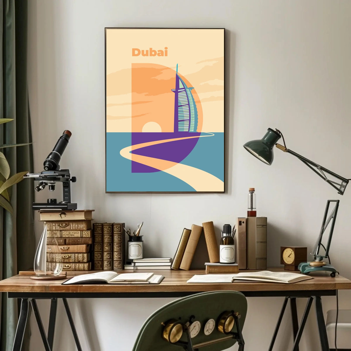 Dubai Skyline Illustration Poster