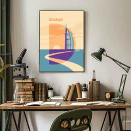 Dubai Skyline Illustration Poster