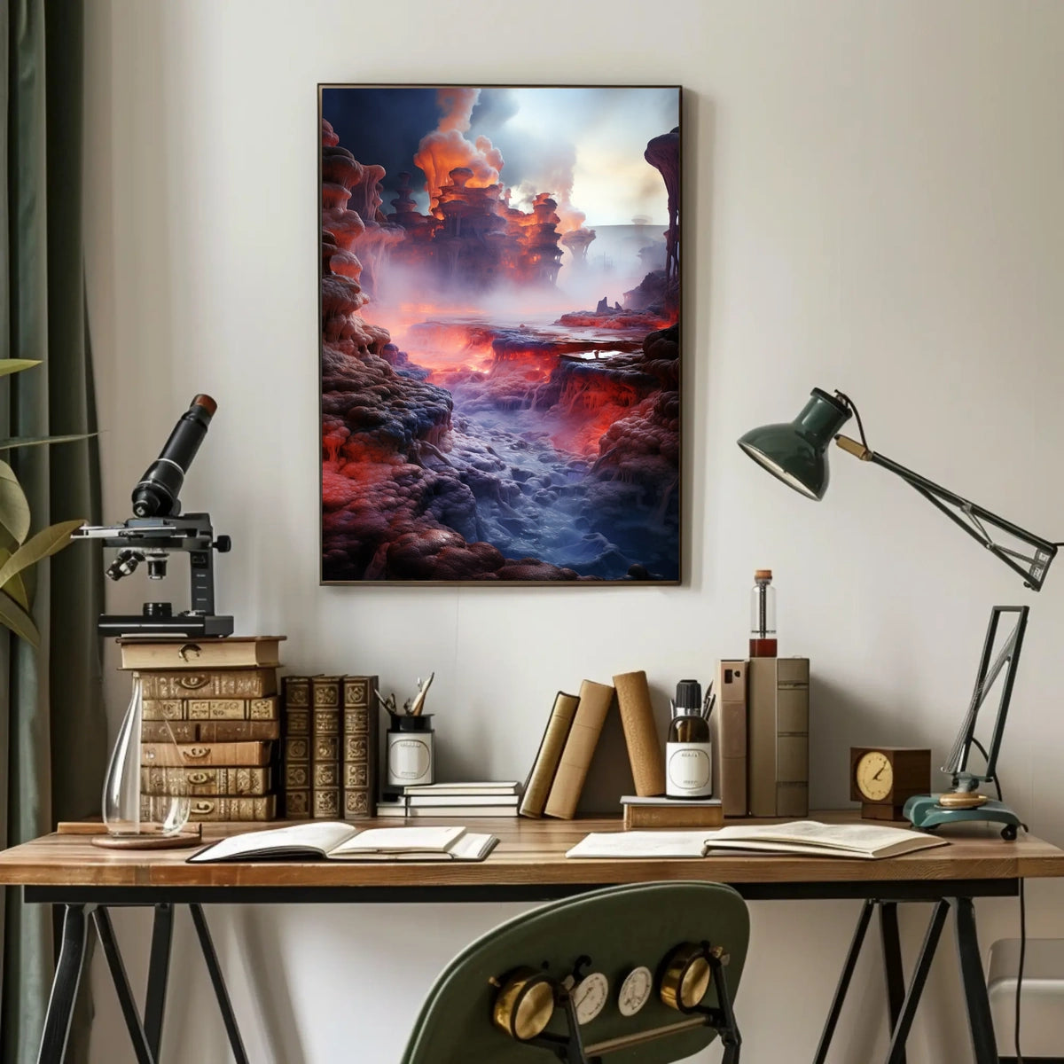 Fiery Fantasy Landscape Poster