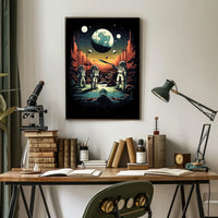 Sci-Fi Visionary Landscape on Alien Planet Futuristic Sci-Fi Poster