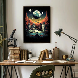 Sci-Fi Visionary Landscape on Alien Planet Futuristic Sci-Fi Poster