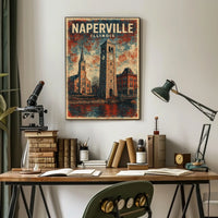 Naperville, Illinois Architectural Poster